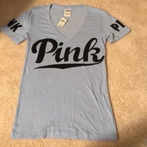 NWT small Blue Pink VS (v) neck shirt!